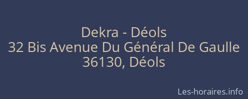 Dekra - Déols