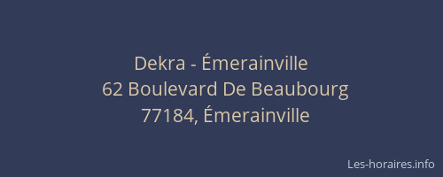 Dekra - Émerainville