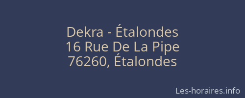 Dekra - Étalondes