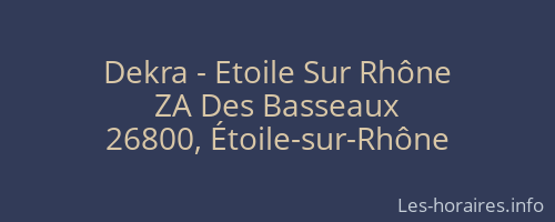 Dekra - Etoile Sur Rhône