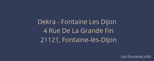 Dekra - Fontaine Les Dijon