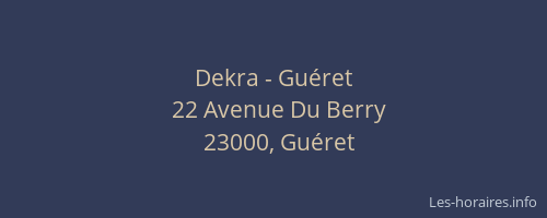 Dekra - Guéret