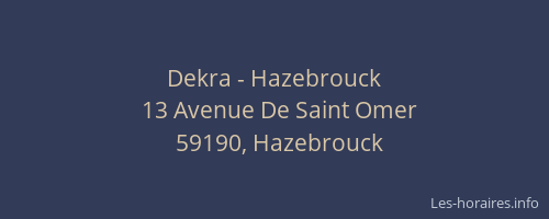 Dekra - Hazebrouck