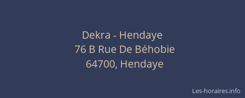 Dekra - Hendaye