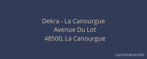 Dekra - La Canourgue