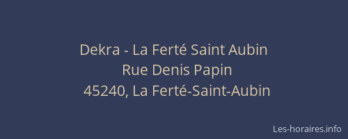 Dekra - La Ferté Saint Aubin