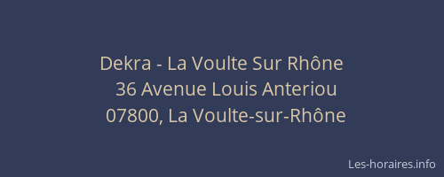 Dekra - La Voulte Sur Rhône