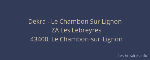 Dekra - Le Chambon Sur Lignon