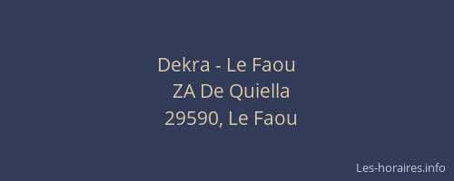 Dekra - Le Faou