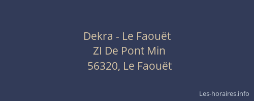 Dekra - Le Faou&euml;t