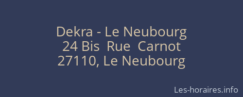 Dekra - Le Neubourg
