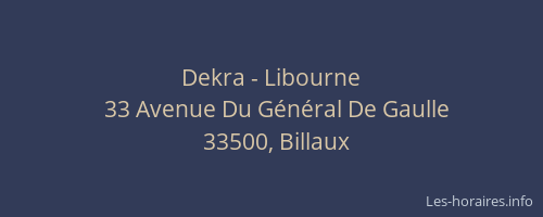Dekra - Libourne