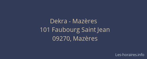 Dekra - Mazères