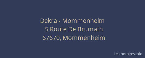 Dekra - Mommenheim
