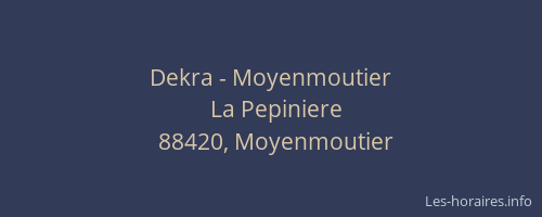 Dekra - Moyenmoutier