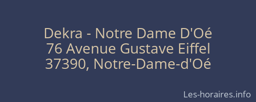 Dekra - Notre Dame D'Oé