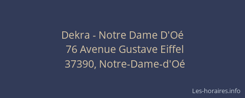 Dekra - Notre Dame D'Oé