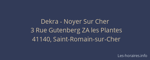 Dekra - Noyer Sur Cher