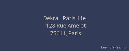 Dekra - Paris 11e