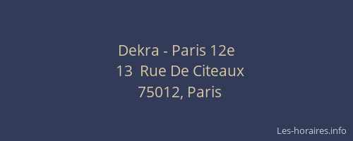 Dekra - Paris 12e