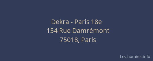 Dekra - Paris 18e