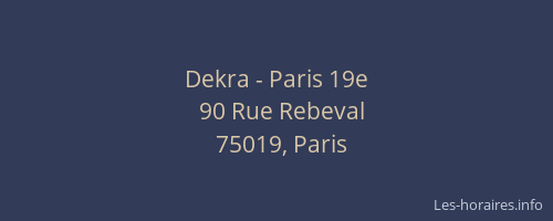 Dekra - Paris 19e