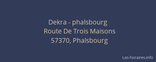 Dekra - phalsbourg