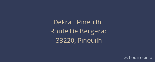 Dekra - Pineuilh
