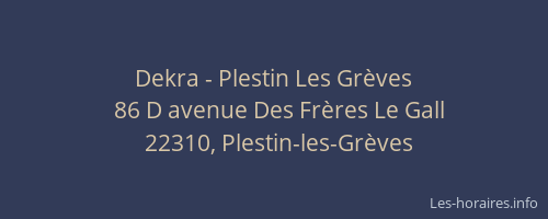 Dekra - Plestin Les Gr&egrave;ves