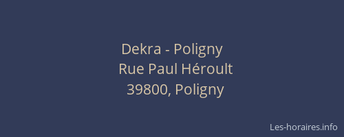 Dekra - Poligny