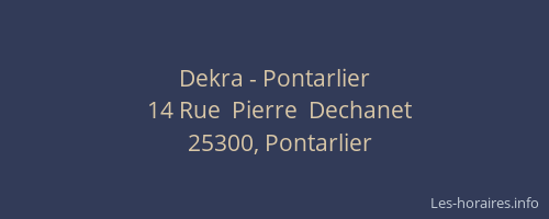Dekra - Pontarlier