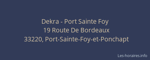 Dekra - Port Sainte Foy