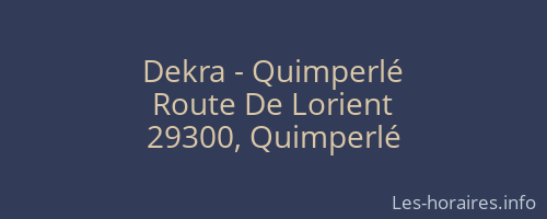 Dekra - Quimperlé
