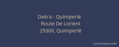 Dekra - Quimperlé