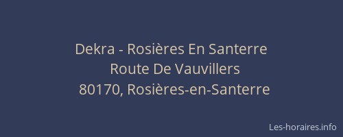 Dekra - Rosi&egrave;res En Santerre