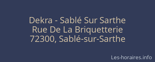 Dekra - Sablé Sur Sarthe
