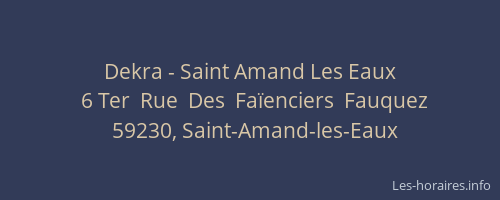 Dekra - Saint Amand Les Eaux