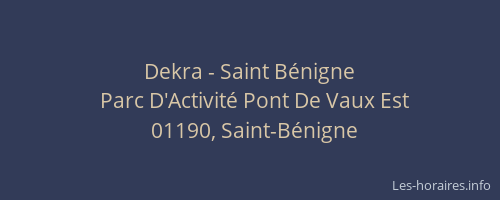 Dekra - Saint Bénigne