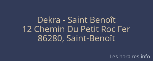 Dekra - Saint Benoît