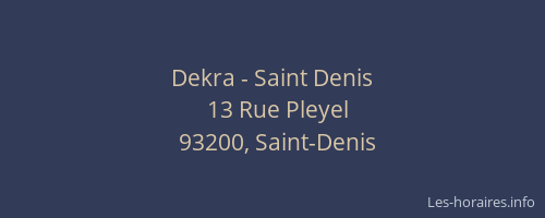 Dekra - Saint Denis