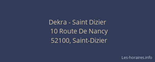Dekra - Saint Dizier