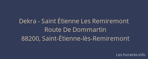 Dekra - Saint Étienne Les Remiremont