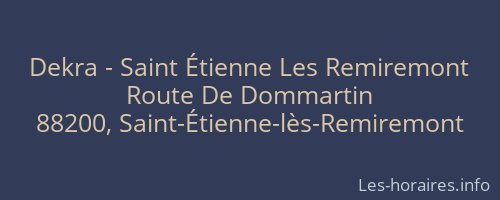 Dekra - Saint Étienne Les Remiremont