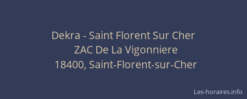 Dekra - Saint Florent Sur Cher