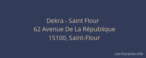 Dekra - Saint Flour