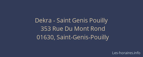 Dekra - Saint Genis Pouilly