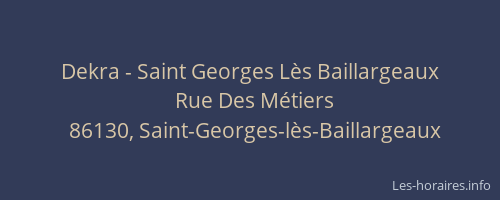 Dekra - Saint Georges Lès Baillargeaux