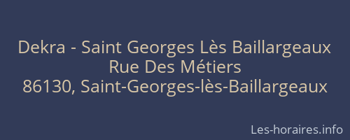 Dekra - Saint Georges Lès Baillargeaux
