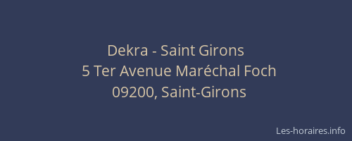 Dekra - Saint Girons