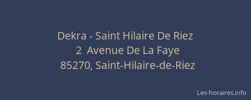 Dekra - Saint Hilaire De Riez